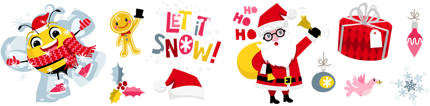 Little Christmas stickers for iOS 10 Messages